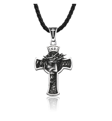 Steel Warrior Religious Cross Pendant