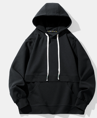 Pure Color Pocket Men's Hoodie Front View