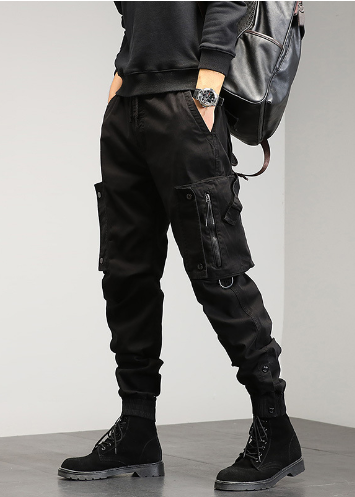 Workwear pants for men in autumn, new Korean style trendy men's Harun leggings, loose fitting leggings with multiple pockets