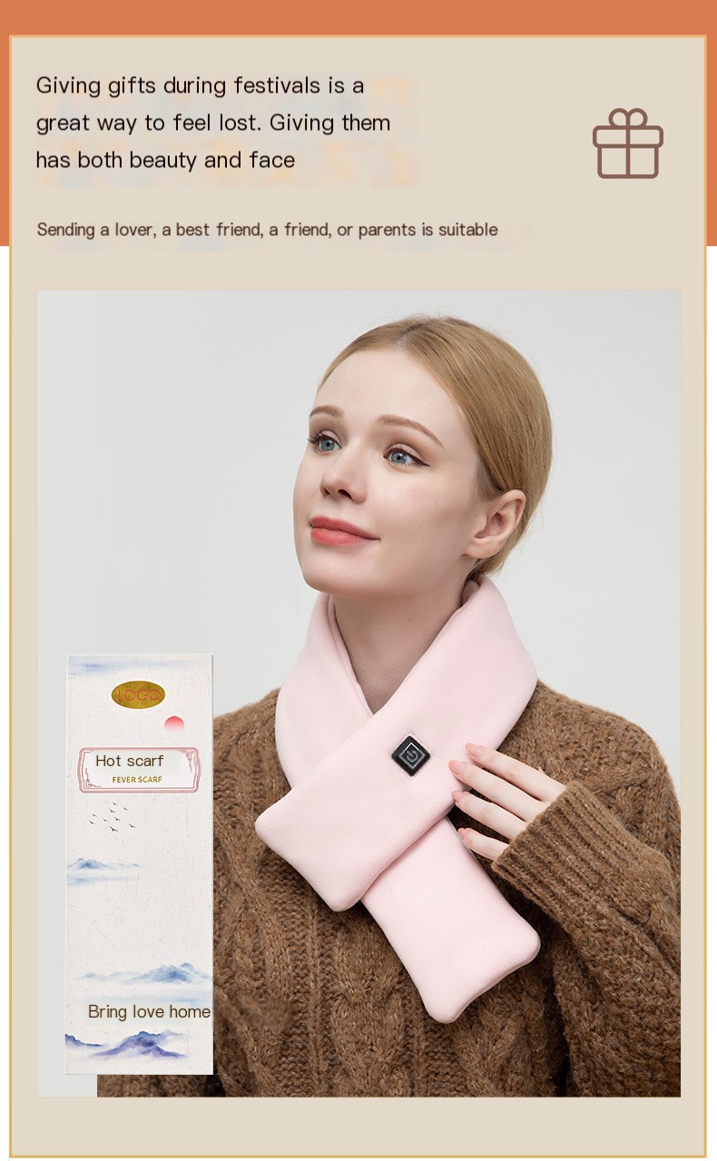 COOZYScarf? - Scarf with Heating Function to Keep Shoulders and Neck Warm in Cold Winter - BRILLIANT RED - ADULT