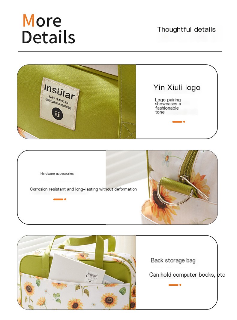 Yinxiuli Pregnant Women's Multifunctional Crossbody Mummy Bag Fashionable Waterproof Mother and Baby Bag Portable Bag for Production Mother Bag Cross Border