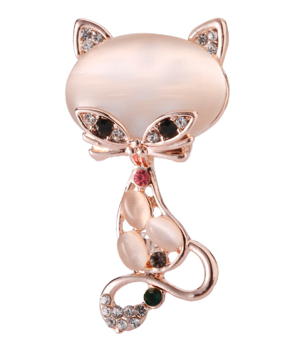Cat's Eye Stone Brooch