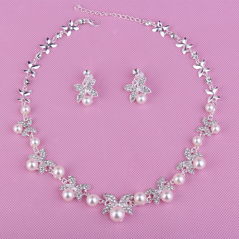 Korean-style Bridal Necklace and Earring Set