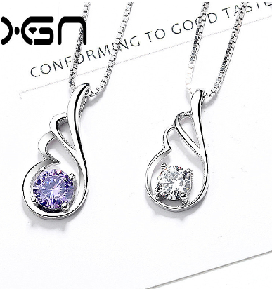 Angel Wing Diamond Necklace - White Color