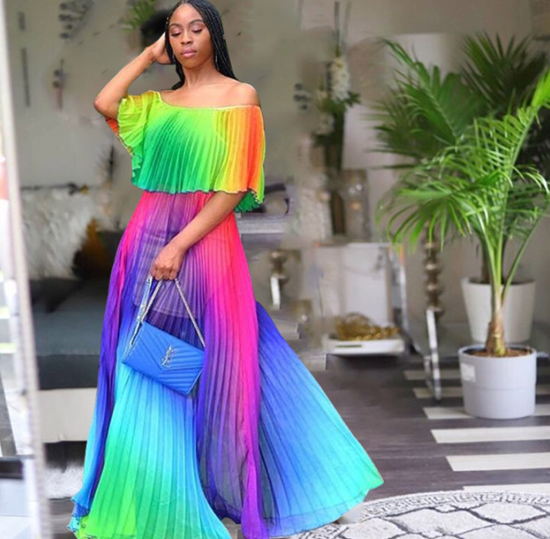 Gradient Pleated Dress Image 3