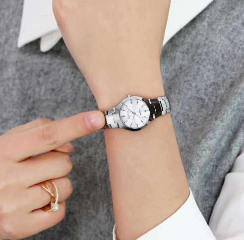 Tungsten Steel Men's Watch - Black Dial for Men