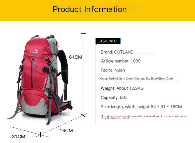 50L Backpack in action
