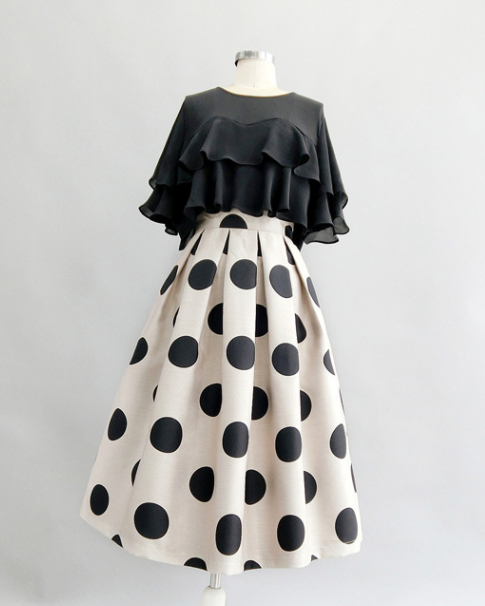 Pleated Puff Skirt