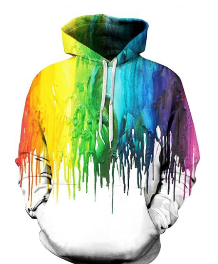 3D Colorful Paint Flower Hoodie Image 3
