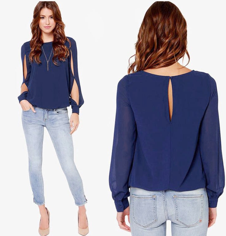 Chiffon Long Sleeve T-shirt