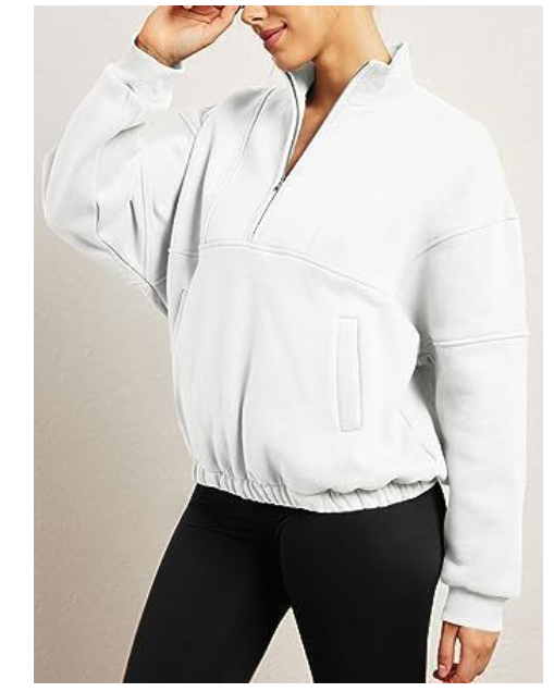 Half Zip Dropped Shoulder Sweatshirt Details