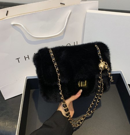 Plush Shoulder Bag White