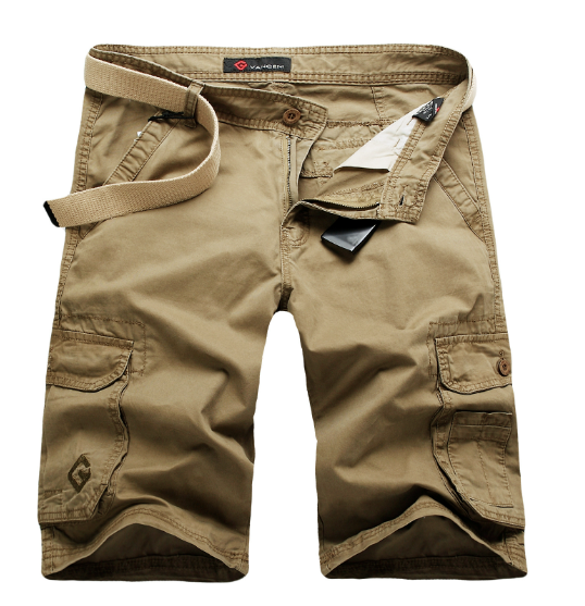 Men's Solid Color Five-Point Pants Detail 1