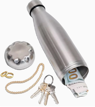 Secure Stash Bottle Open with Cash