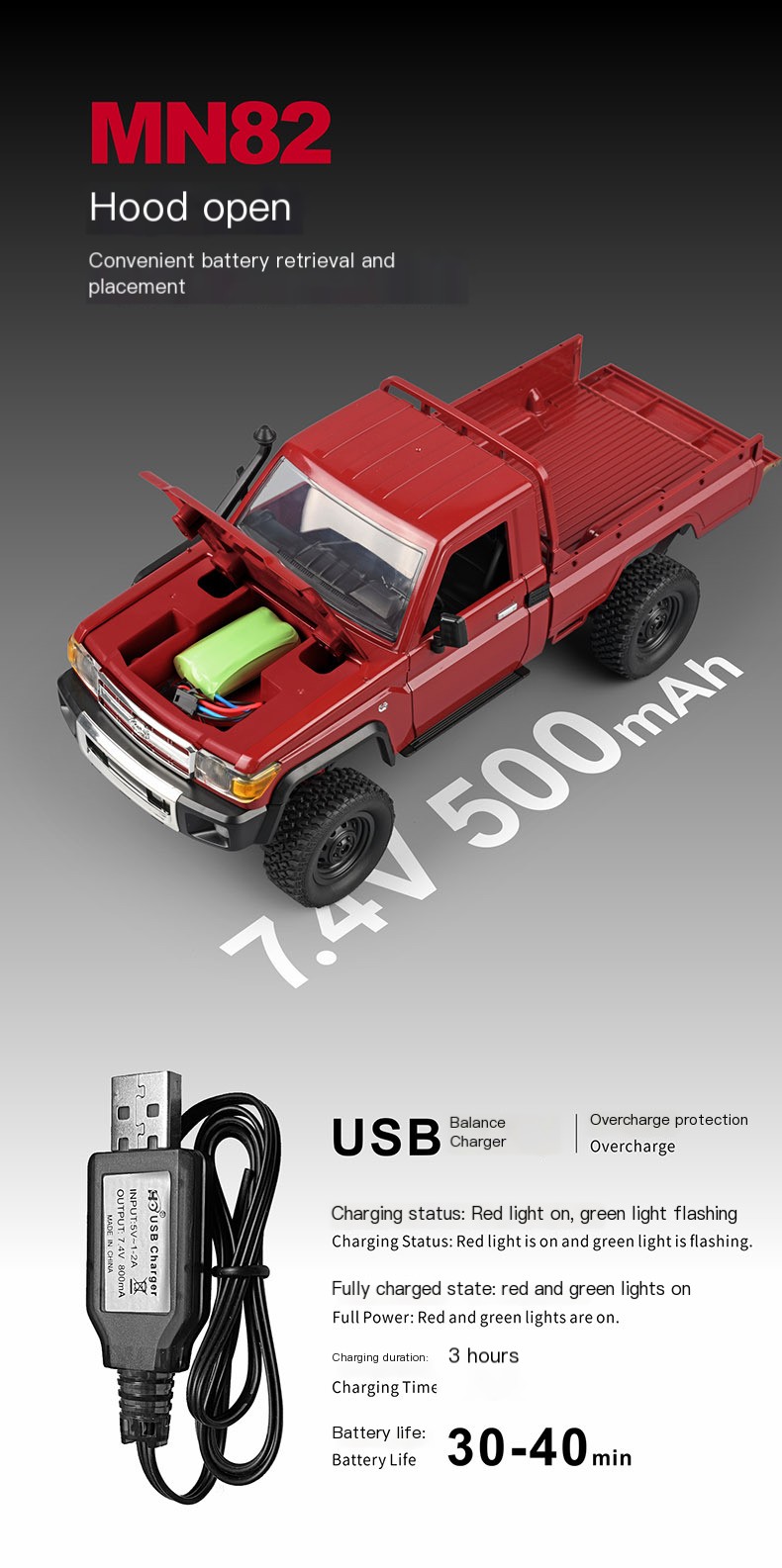 MN82 RC Truck Features