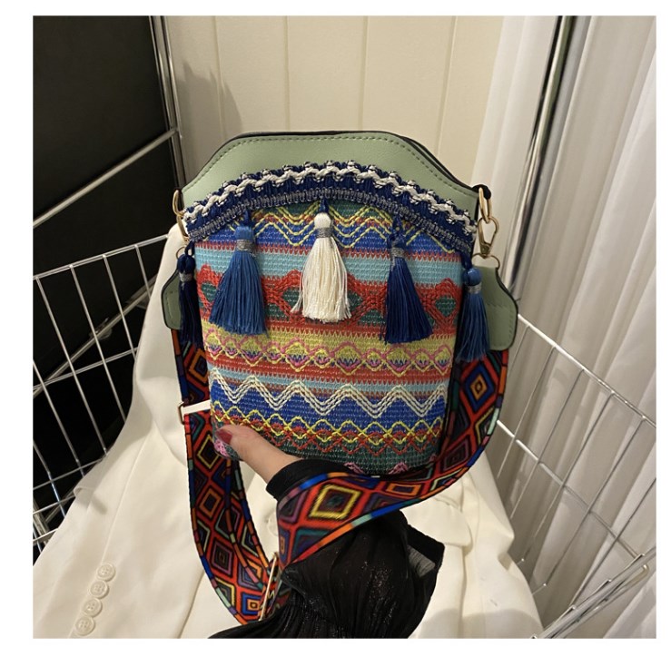 Navy Blue Canvas Shoulder Bag