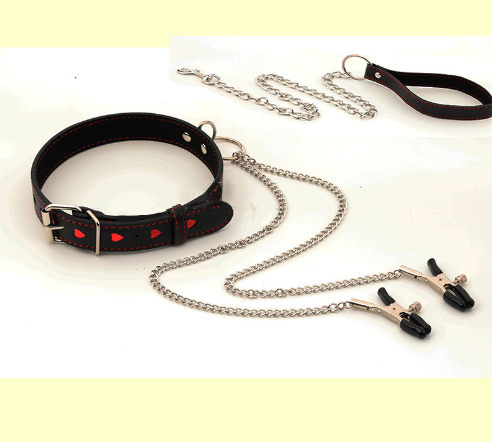 Close-Up of BDSM Hearts Collar