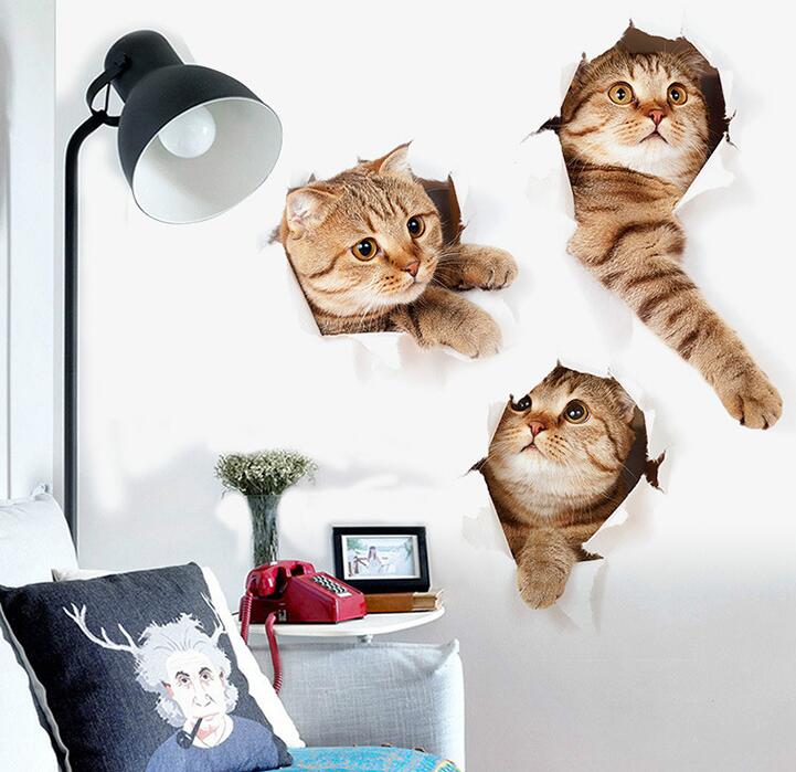 3D Cat Wall Decal