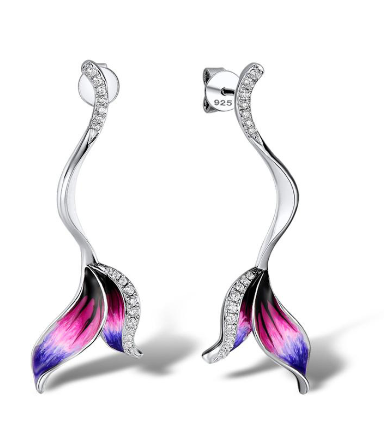 滴油花朵锆石耳钉 Image 1