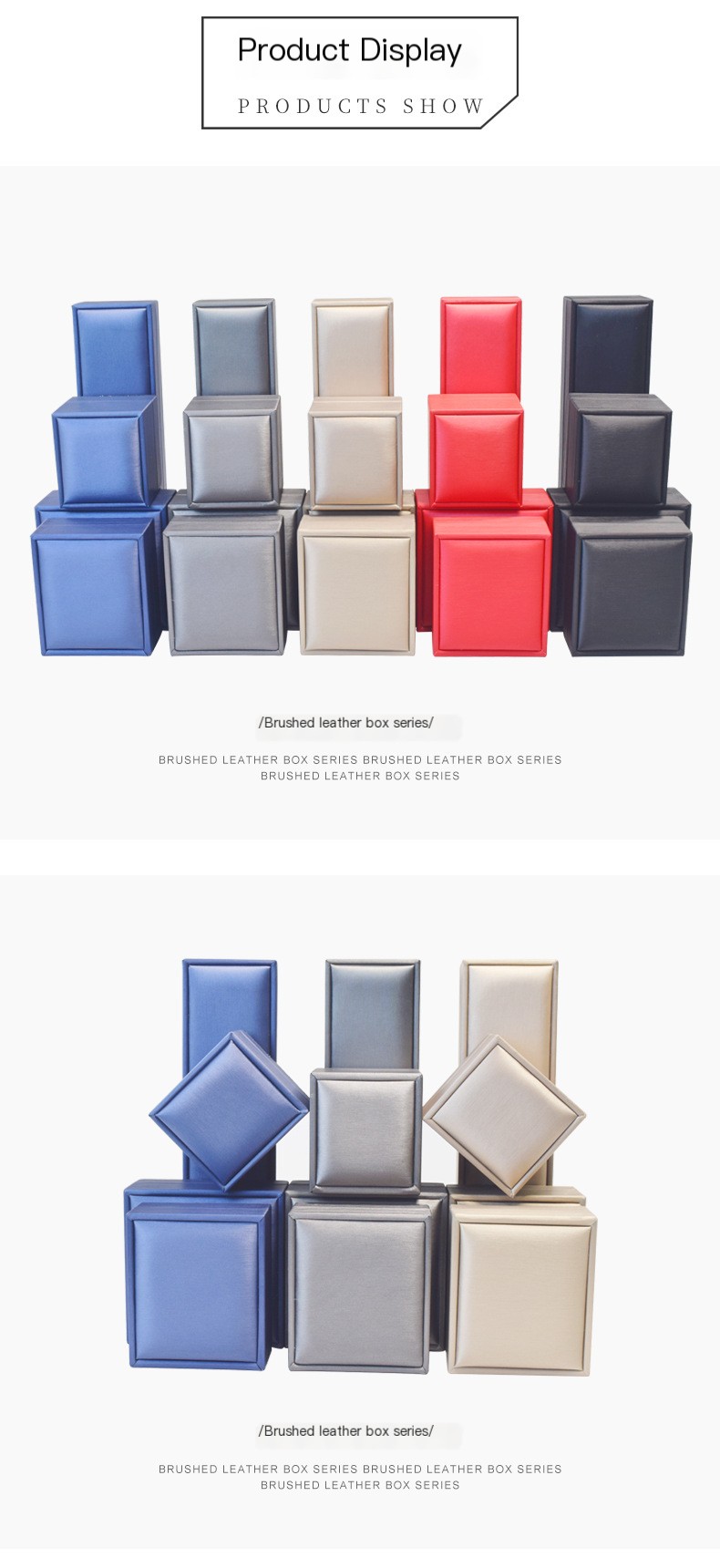 PU Brushed Jewelry Box High-grade Jewelry Ring Box Pendant Box Jewelry Bracelet Necklace Box Jewelry Storage Gift Box