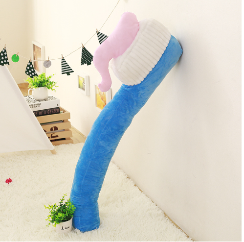 Funny Large Size Toothbrush Stuffed Plush Pillow Yellow