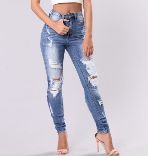High Rise Distressed Jeans 4
