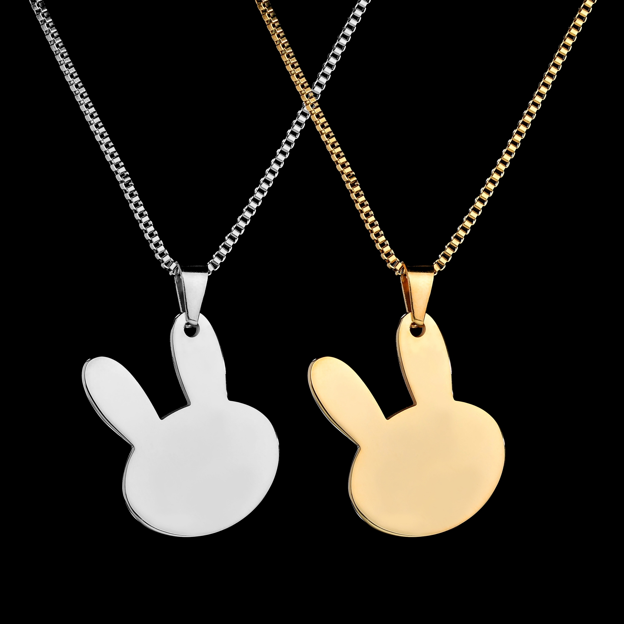 Cartoon Rabbit Stainless Steel Dog Tag