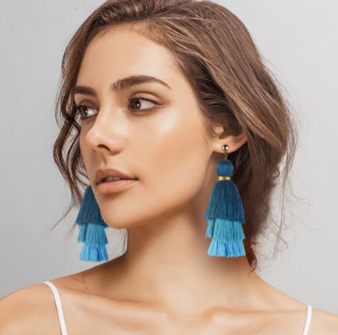 Gradient Tassel Earrings