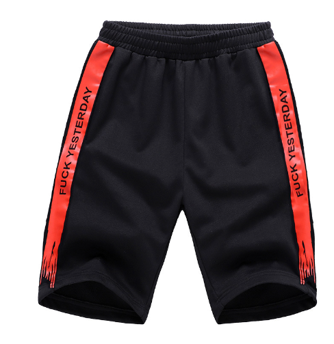 Men's Casual Shorts in Red Stripes