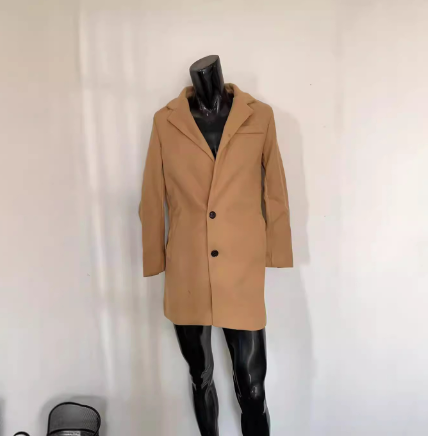 Men's mid-length double-sided woolen coat image 4