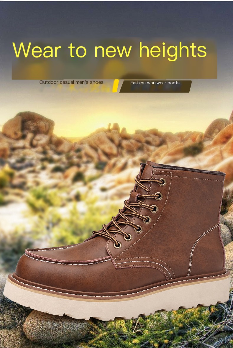 Mid-high men's British style tooling shoes 2