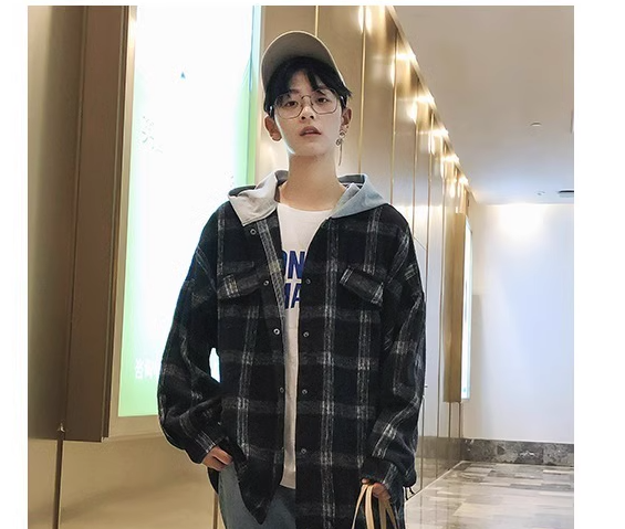 Hooded Plaid Shirt