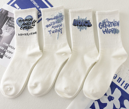 Girls Socks Blue Dog Short Socks 3