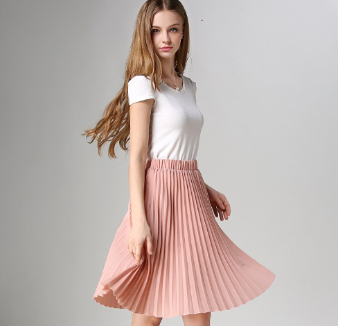 Pleated Skirt Red Wine