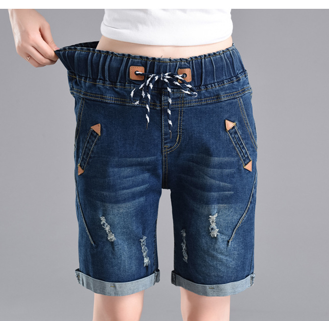 Summer Women's Distressed Denim Shorts