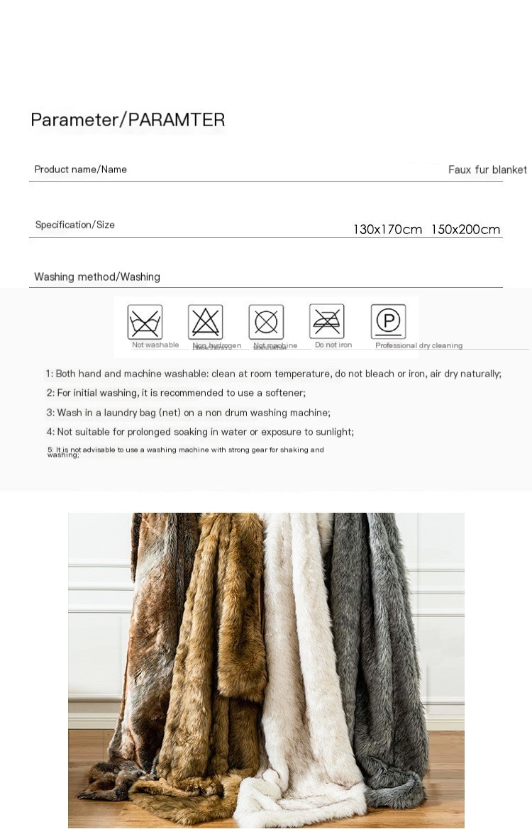 Faux Fox Fur Blanket Detail