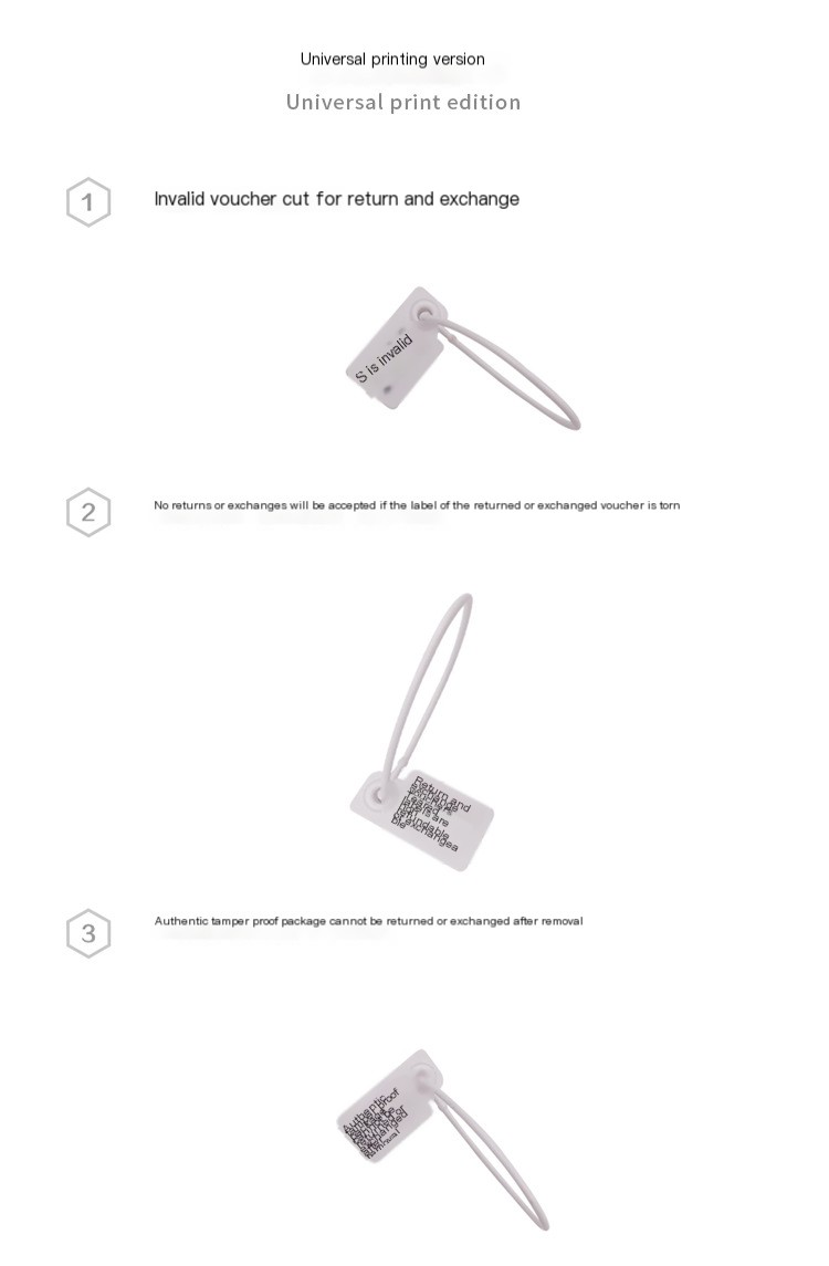Disposable shoes and clothing anti-theft buckle anti-return tag plastic seal anti-disassembly anti-drop anti-adjustment buckle anti-counterfeiting