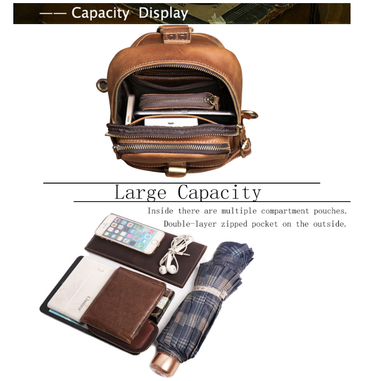 Bolsa Masculina Transversal de Couro Image 6