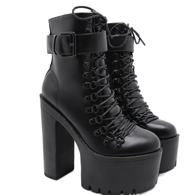 Chunky Heel Waterproof Platform Ankle Boots 3