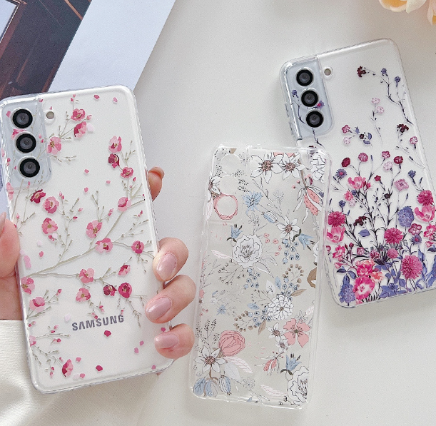 Peach Blossom Glitter Phone Case - Detail