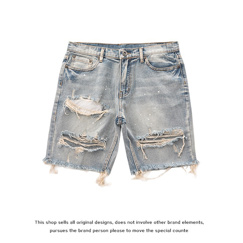 Washed Denim Shorts in Black