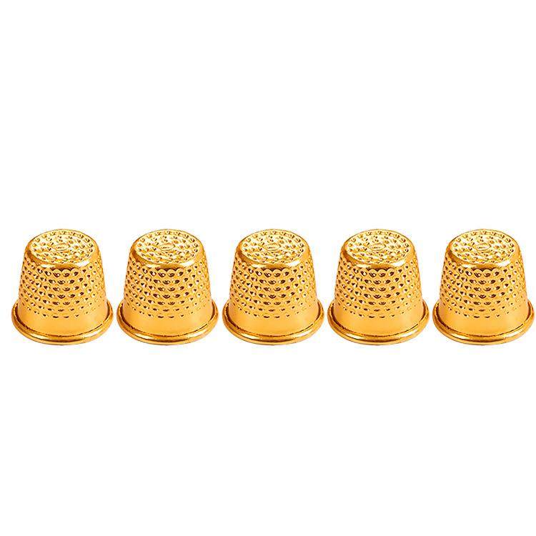 10pcs Home Sewing DIY Tools Gold and Silver Thimble Home Sewing Needle Presser Thimble Hoop image