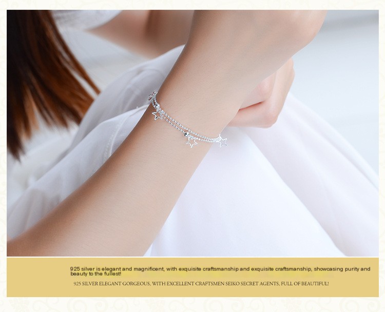 Double Hollow Star Anklet