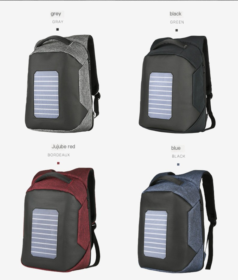 Stylish Solar USB Charging Backpack