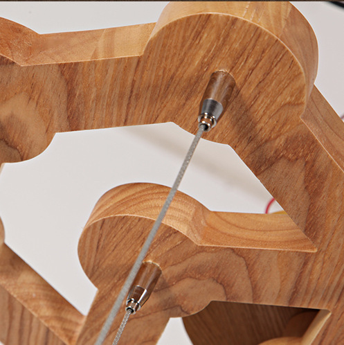 Wooden Spherical Pendant Light