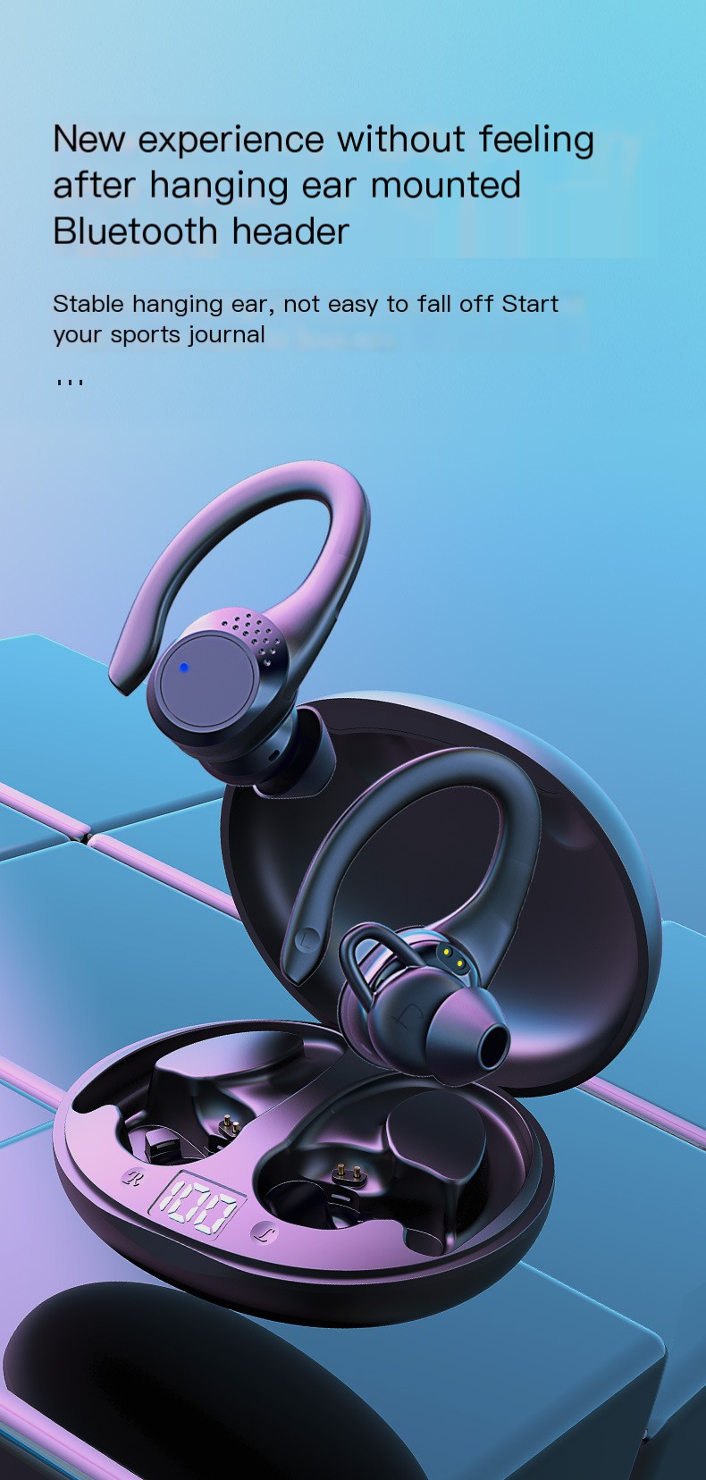 TWS Hanging Ear Wireless BT Headphones