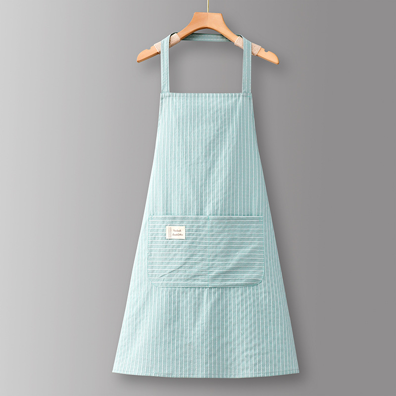 1 x Machine Washable Cotton Linen Adjustable Kitchen Apron with 2 Pockets