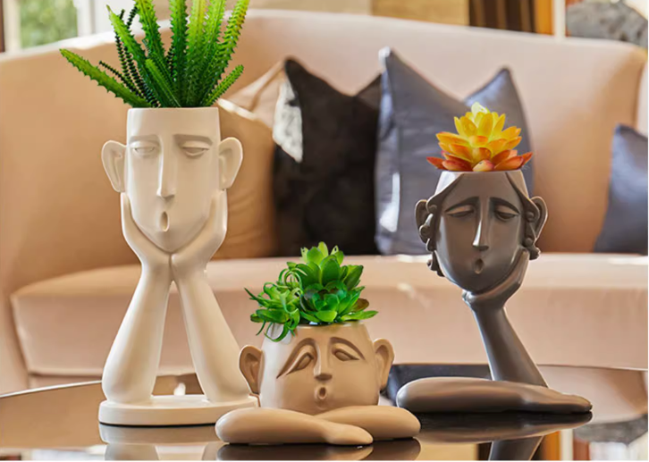 Ceramic Vase with Silk Cloth Decoration