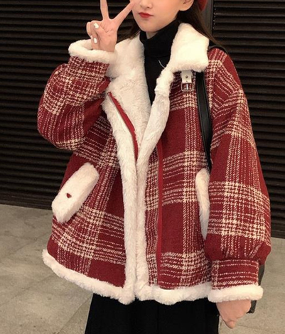 Plaid Wool Blend Coat Image 4