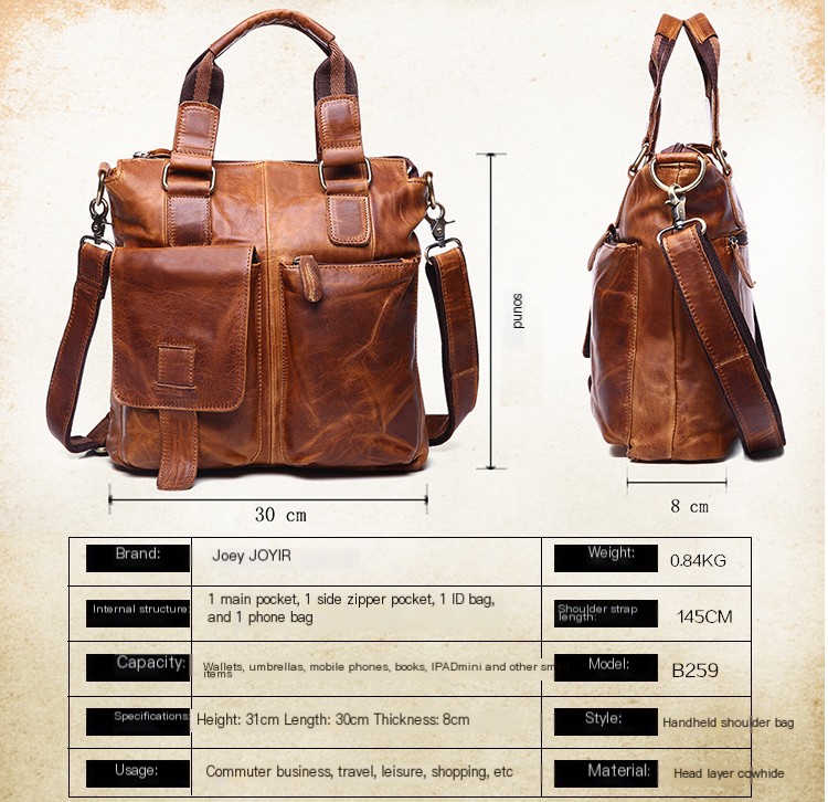 Durable Leather Shoulder Bag